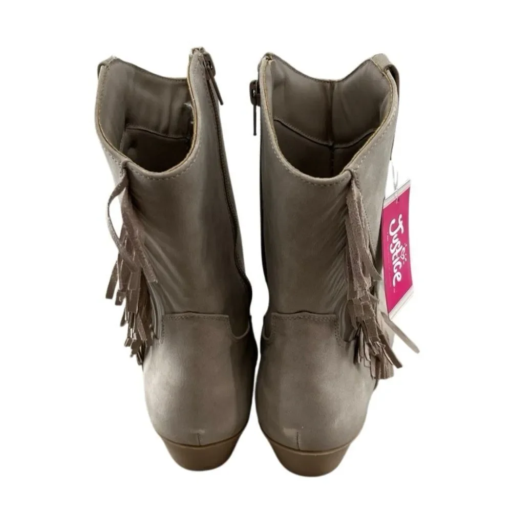 Justice Girls Cowgirl Western Boots With Fringe Size 5